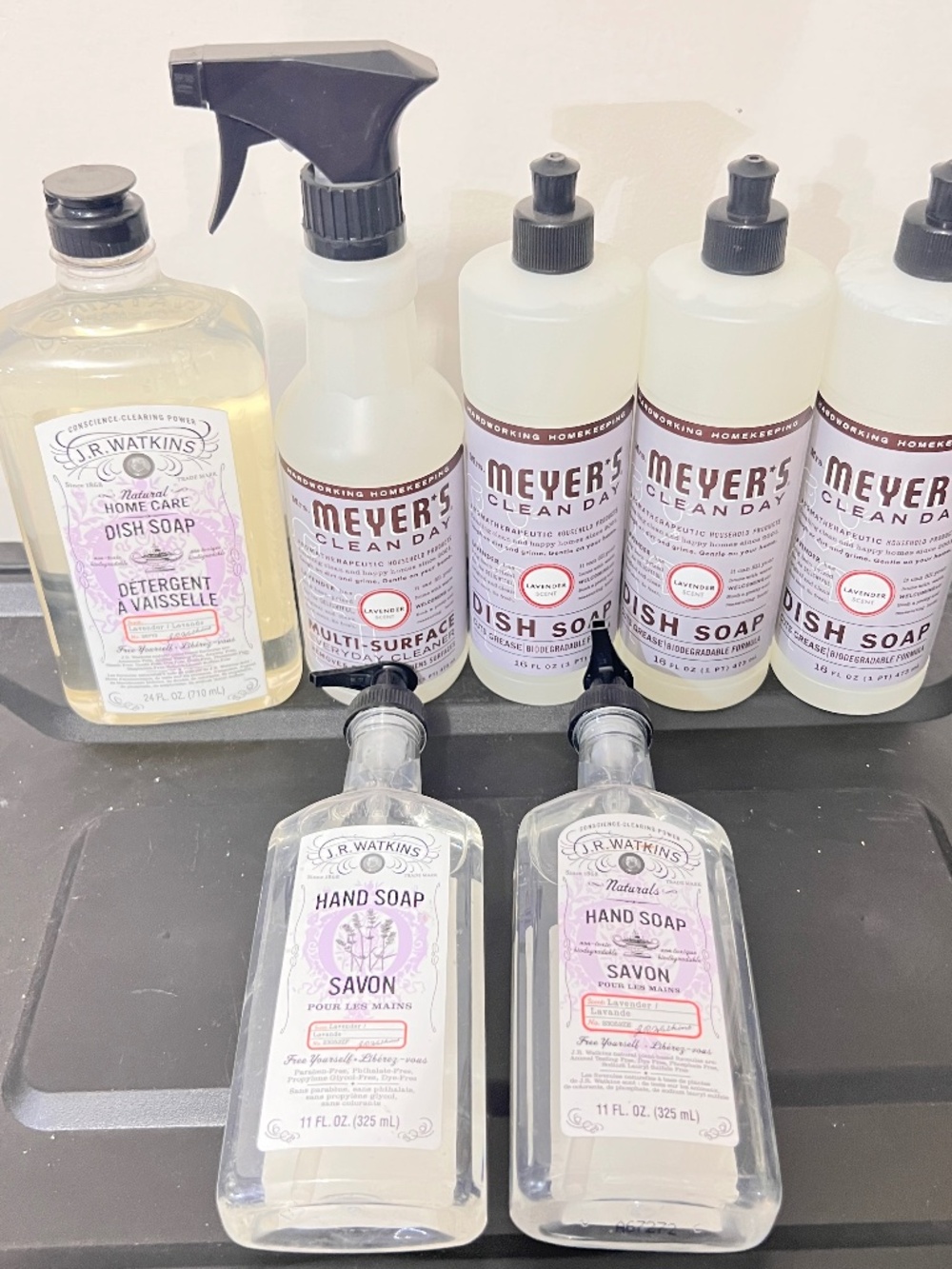 Mrs Meyers Clean Day Lavender Dish Soap, Hand Soap, and Cleaner Product Bundle